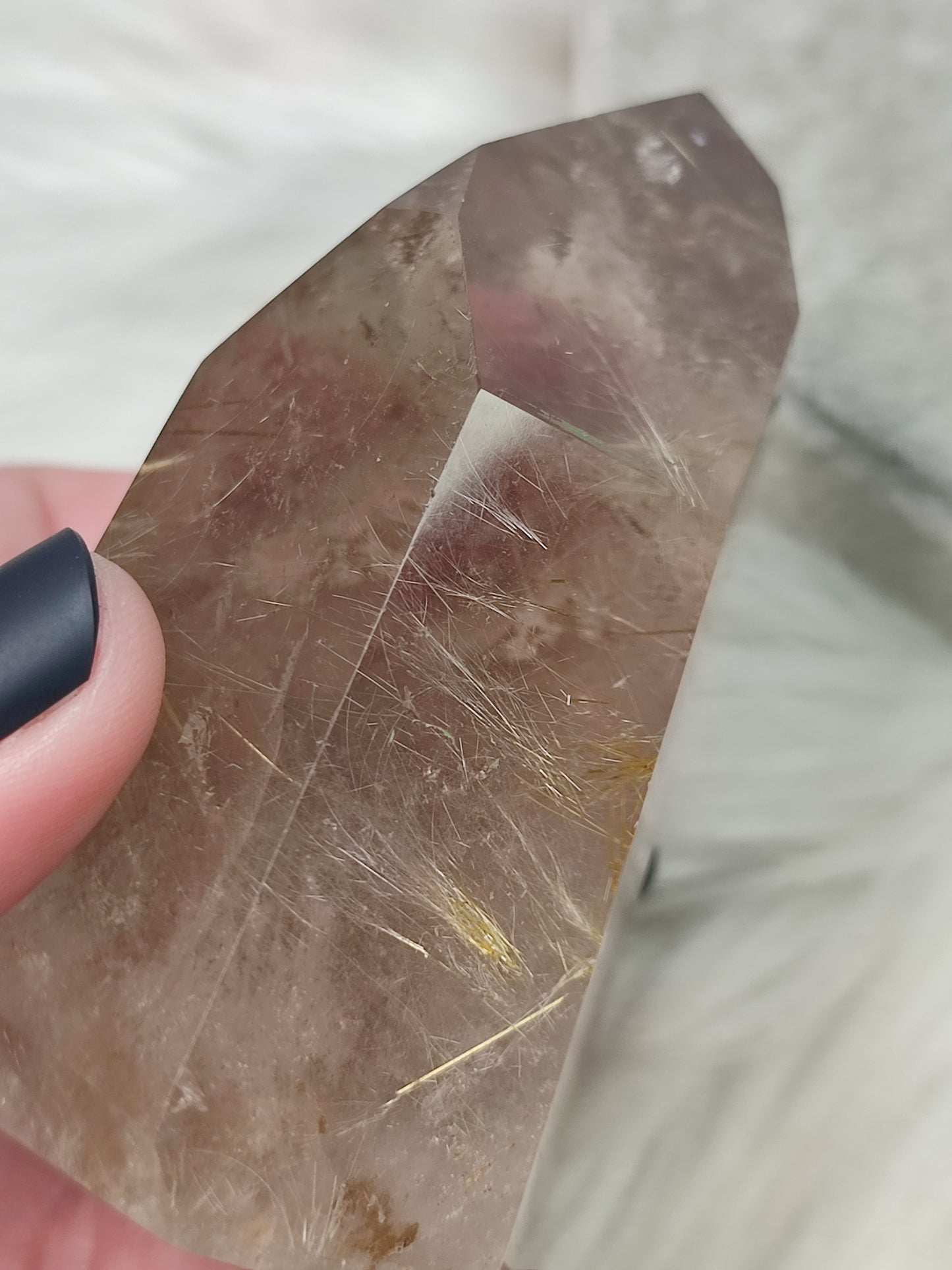 Punta cuarzo con rutilo y hematite - n° 50