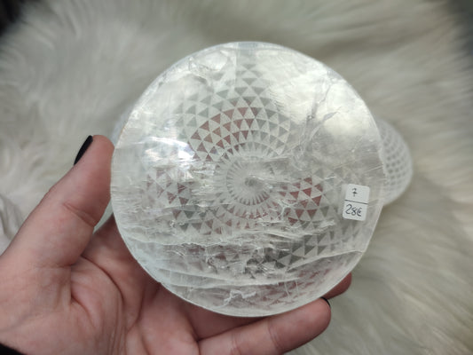 Placa selenita con flor de la Vida - Alta calidad