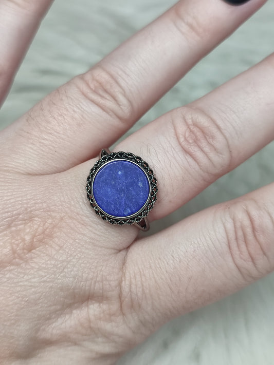 Anillo bisutería ajustable con lapislázuli - ver descripción