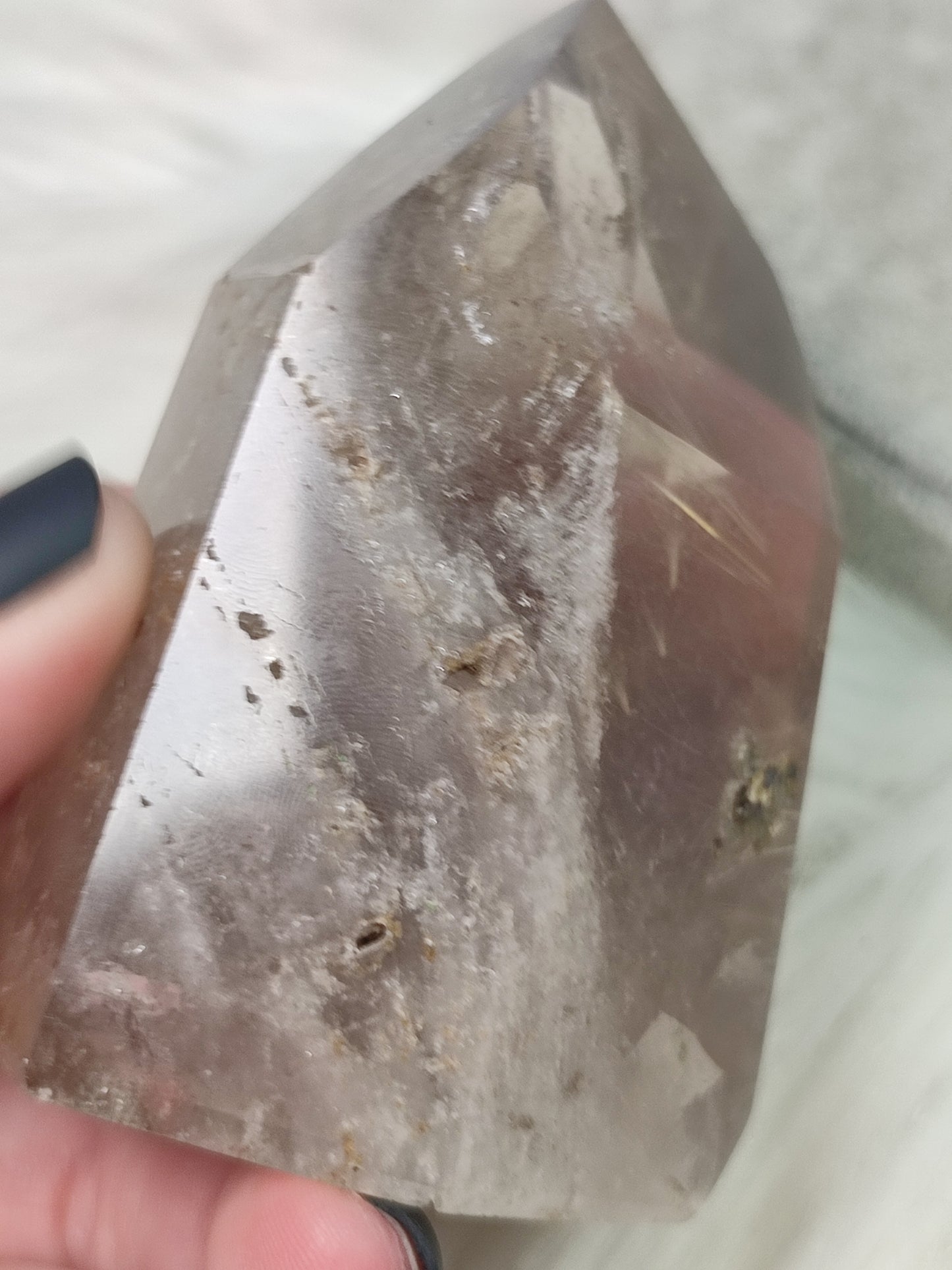 Punta cuarzo con rutilo y hematite - n° 50