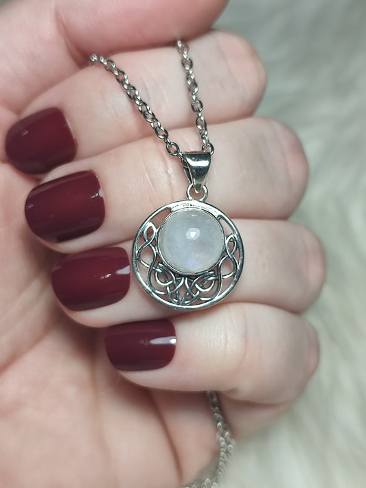 Colgante plata 925 con piedra luna n° 51