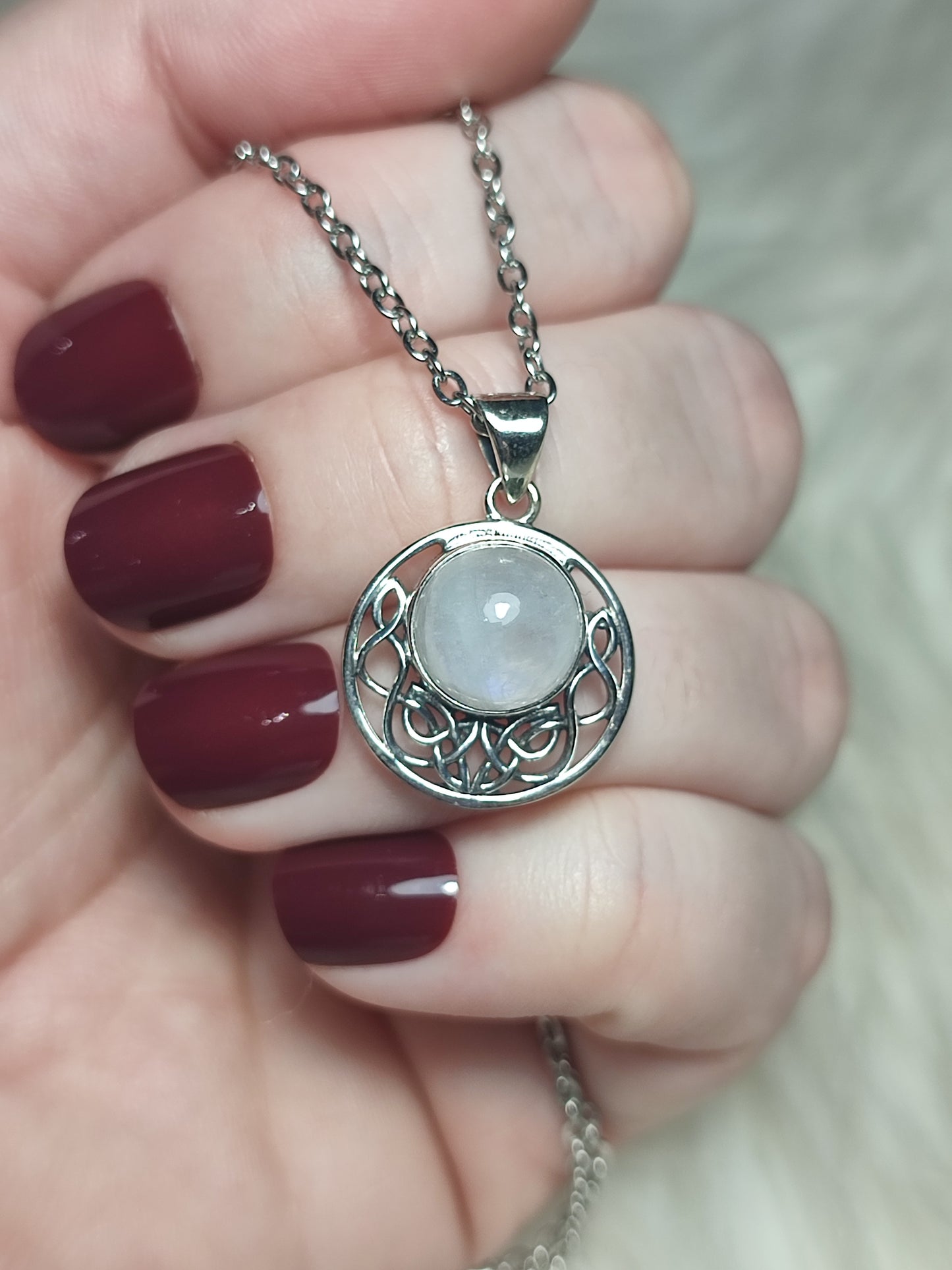 Colgante plata 925 con piedra luna n° 51