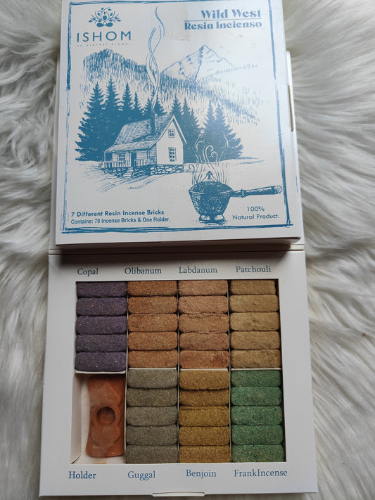 Lote De Incienso En Ladrillos Salvaje Oeste - 7 Aromas Ritualísticos + Soporte