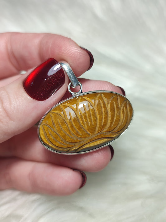 Colgante baño de plata con ojo de tigre 29