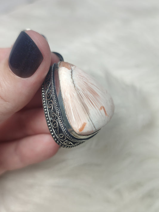 Colgante baño de plata con escolecita con estilbita n°10