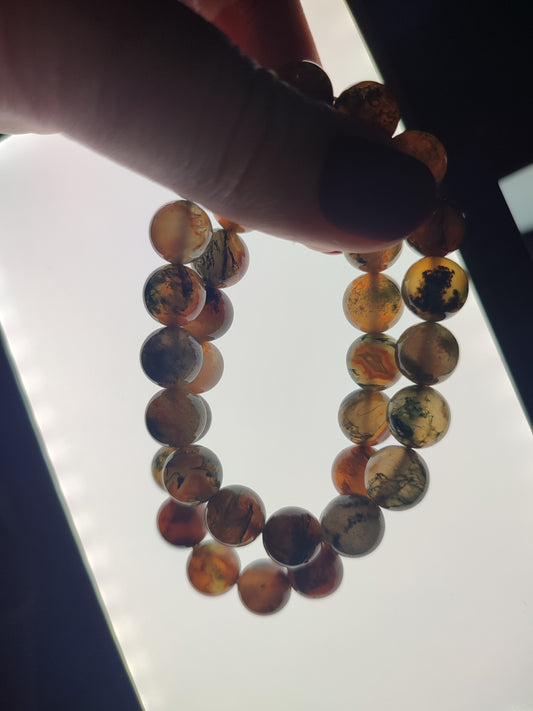 Pulseras mix ágata musgo y cornalina de 8 mm o 10 mm