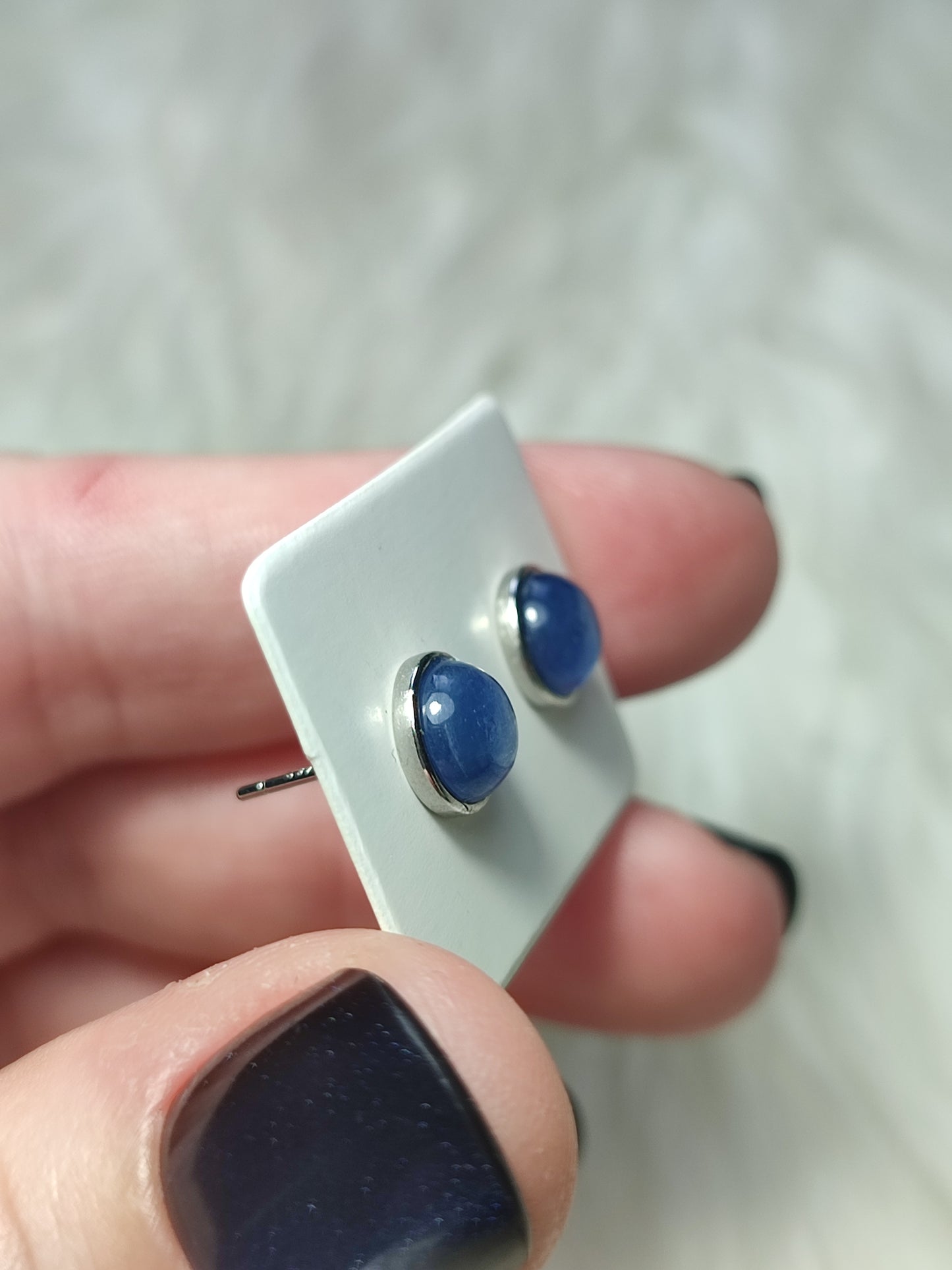 Pendientes plata 925 con cianita azul - n°2