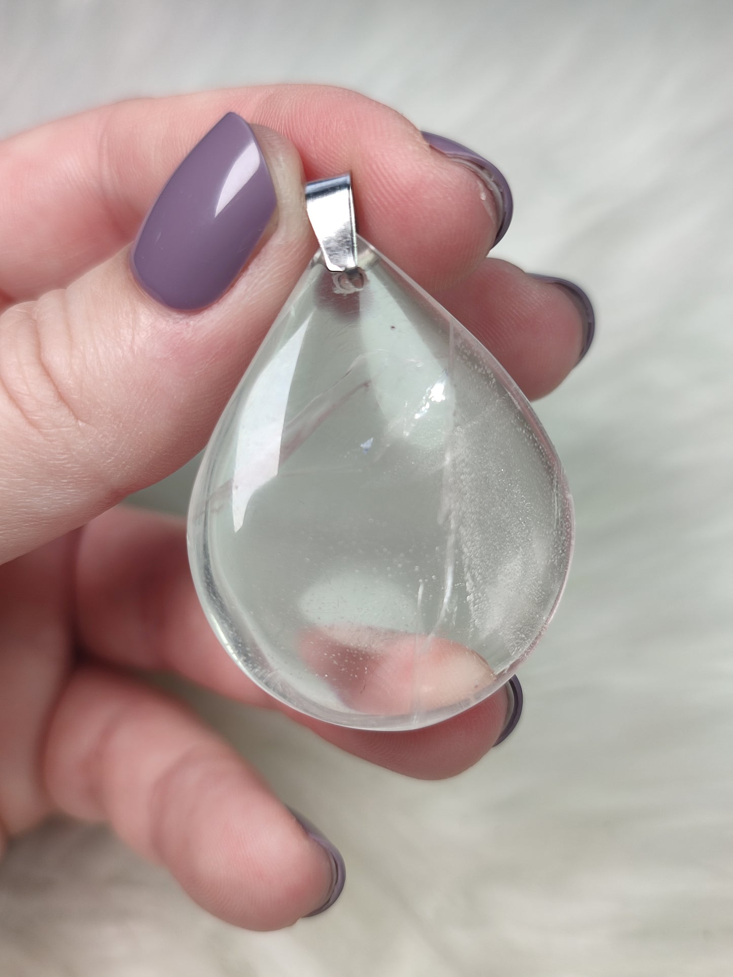 Colgante acero con cuarzo roca n°A2