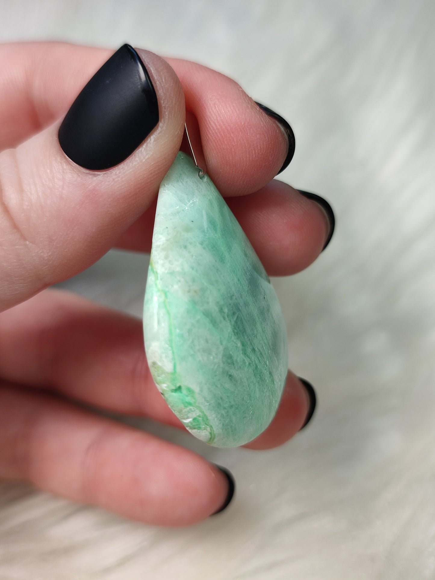 Colgante acero con piedra luna verde n°135