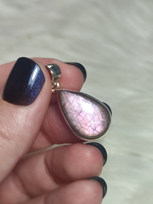 Colgante plata 925 con labradorita lila n° 74