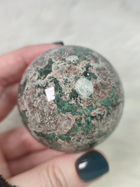 Esfera jaspe verde flor - n° 11