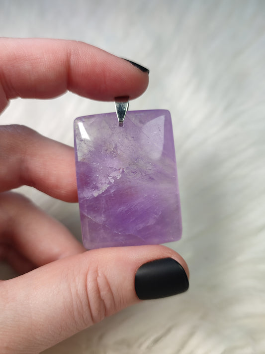 Colgante acero con amatista n°137