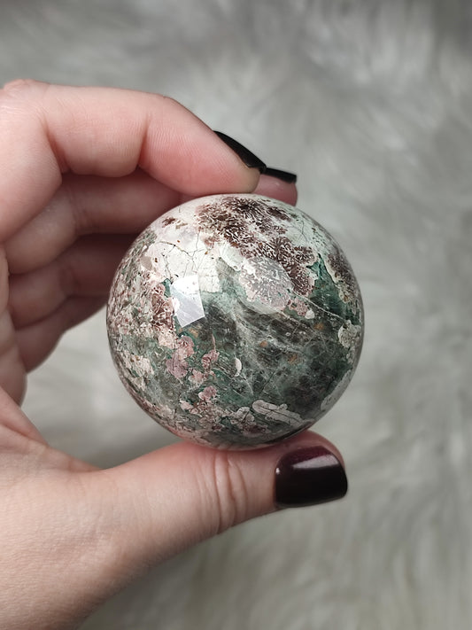 Esfera jaspe verde flor n°9 - video