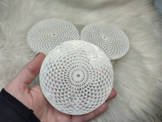 Placa selenita con flor de la Vida - Alta calidad