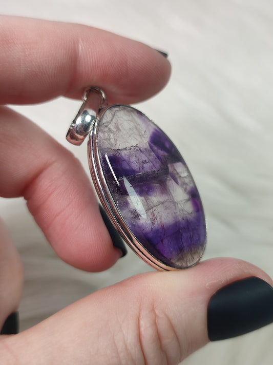 Colgante baño de plata amatista n°32