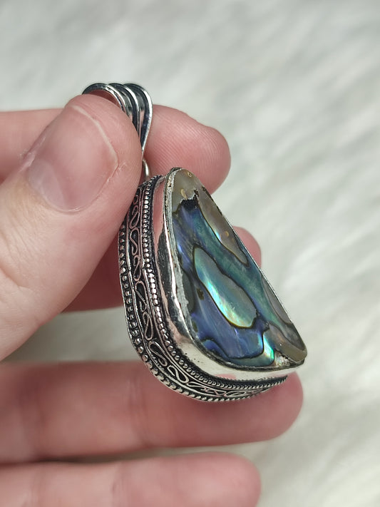 Colgante baño de plata con abulón - N° 42