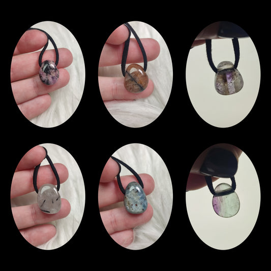 Collar mini caramelito - muchos minerales disponibles