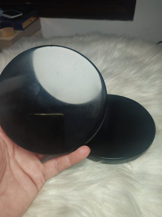 Espejo Scrying de obsidiana calidad A