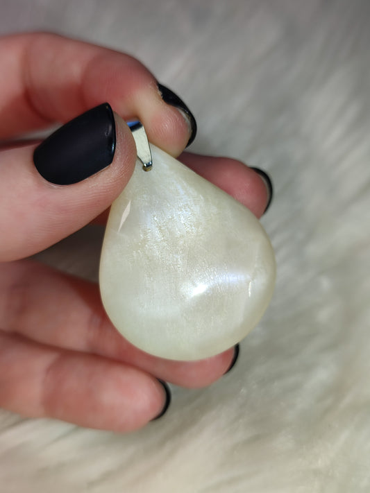 Colgante acero con piedra luna n°73