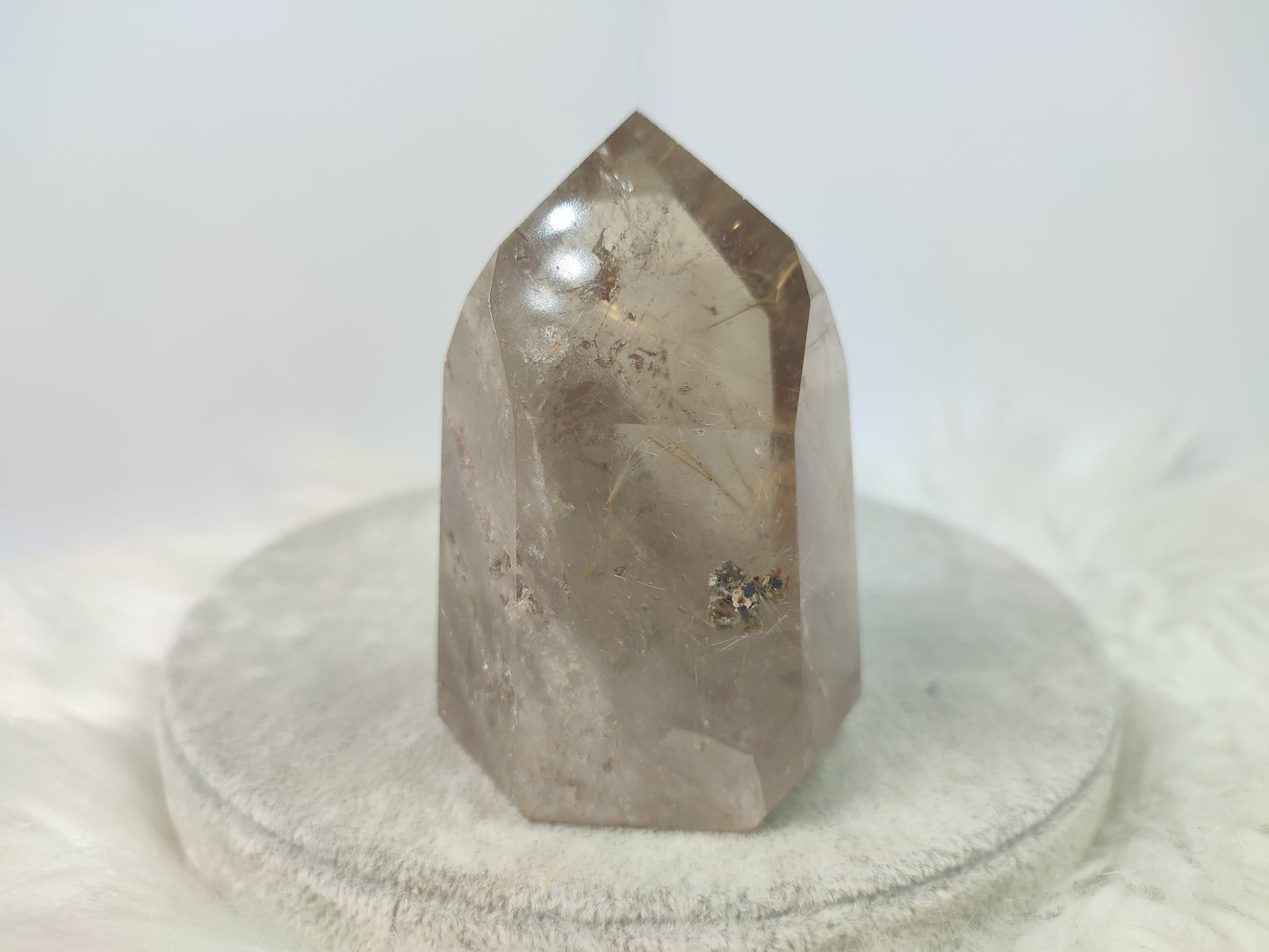 Punta cuarzo con rutilo y hematite - n° 50
