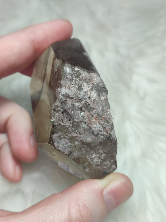 Freeform cuarzo ahumado con inclusiones - n° 124