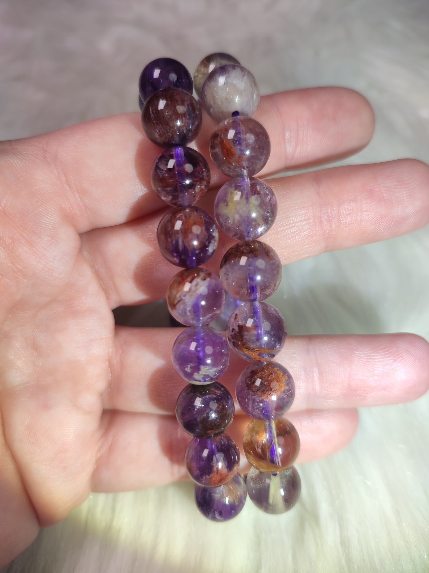 Pulsera elástica esferas de super seven 10 mm