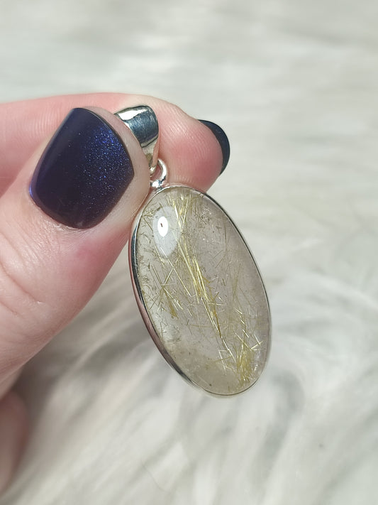 Colgante plata 925 con cuarzo rutilo n° 65