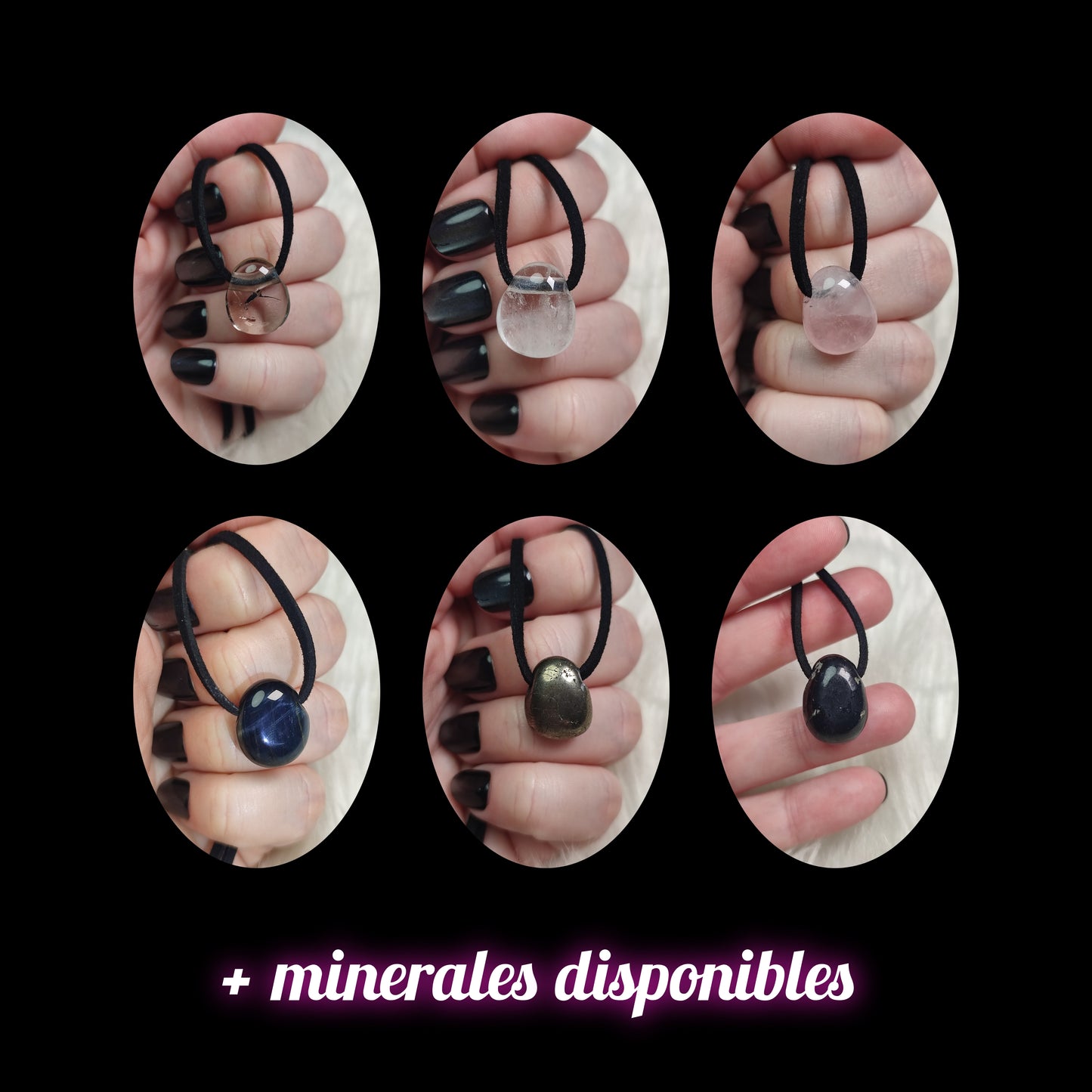 Collar mini caramelito - muchos minerales disponibles