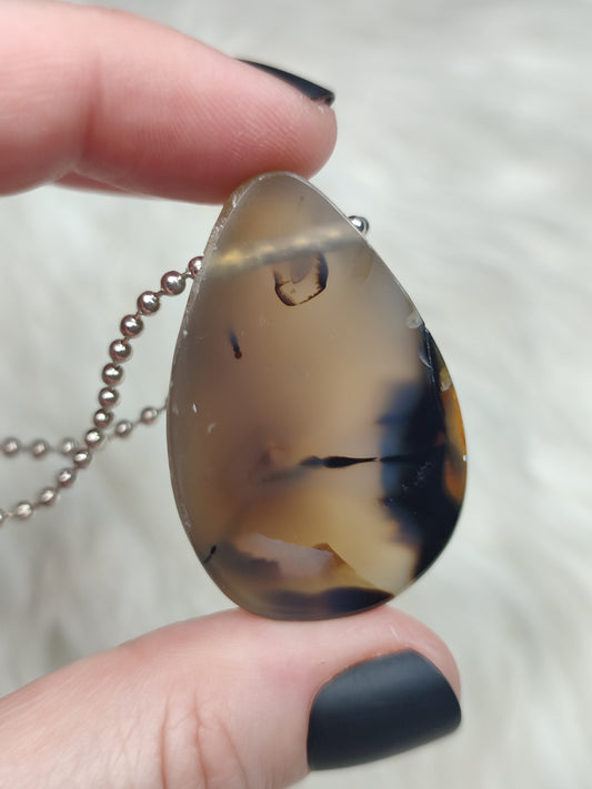 Colgante acero ágata - Ema Egg