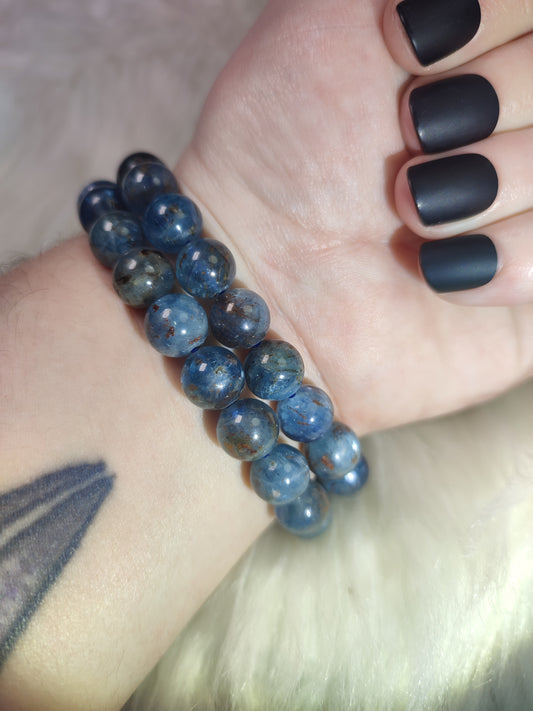 Pulsera elástica esferas de cianita 10mm