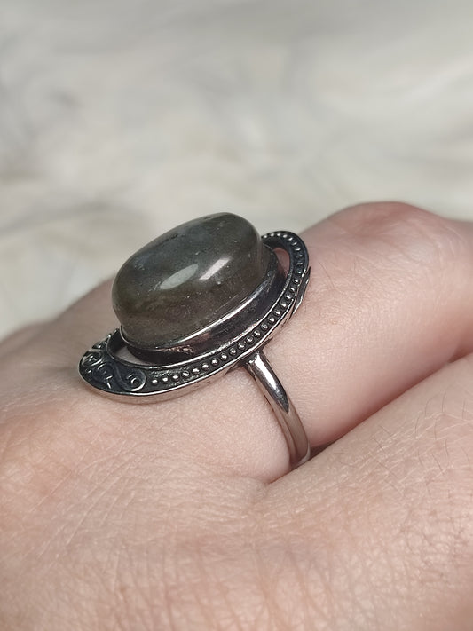 Anillo bisutería con labradorita - n° 9
