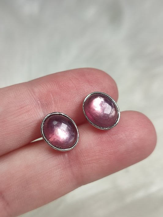 Pendientes plata 925 con mica morada n° 351