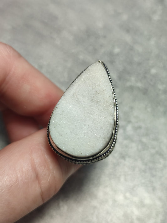 Anillo baño de plata con cuarzo cristalizado n°5