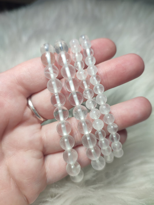 Pulsera elástica bola cuarzo roca - varias medidas