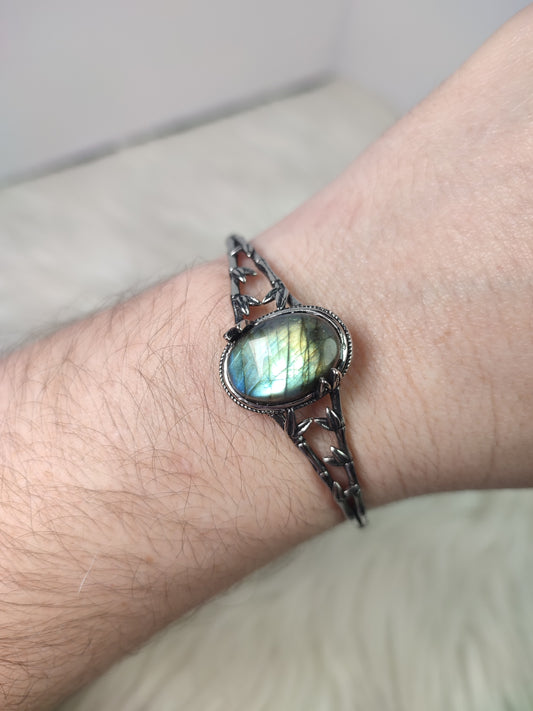 Brazalete ajustable con labradorita - n° 1