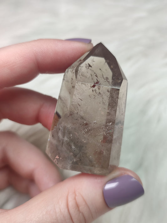 Punta cuarzo jardín ahumado 82