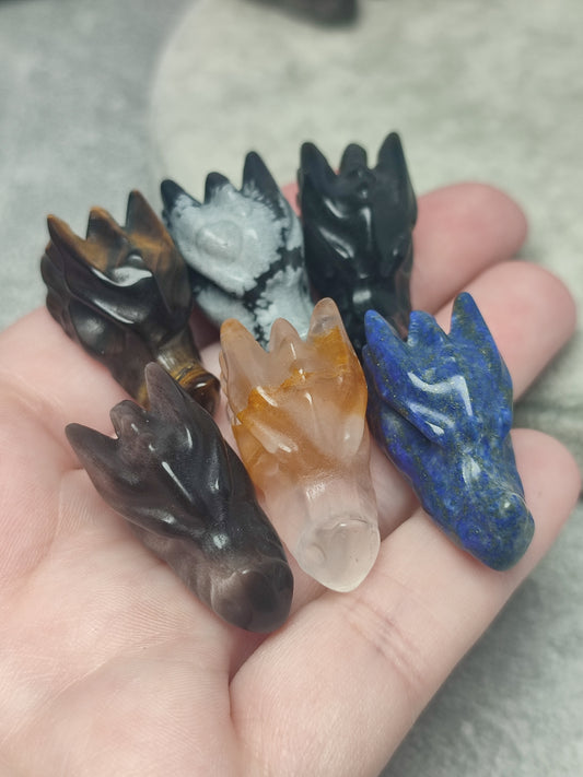 Mini cabeza dragón - Varios minerales