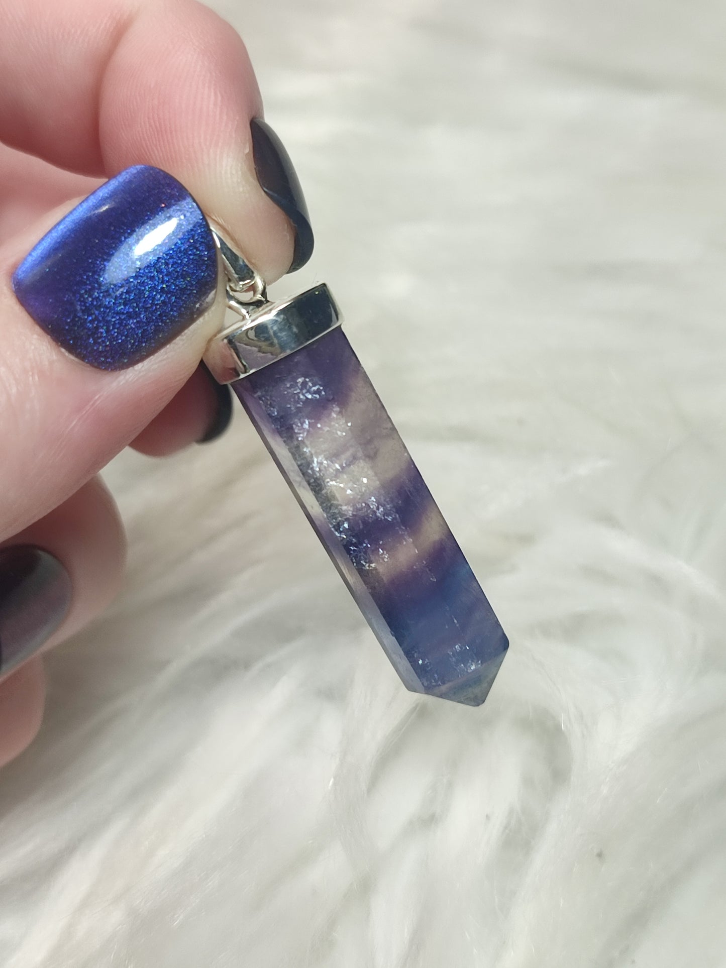 Colgante plata de ley 925 con flúorita - n°66