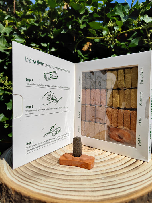 Lote de 70 Inciensos en Ladrillos - 7 Aromas Naturales + Soporte