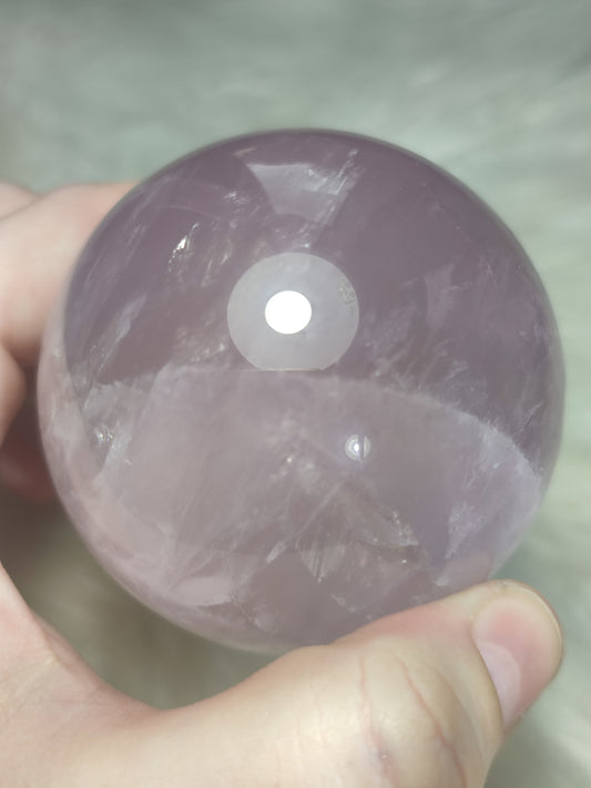 Esfera de cuarzo rosa de Madagascar 398 gramos - video