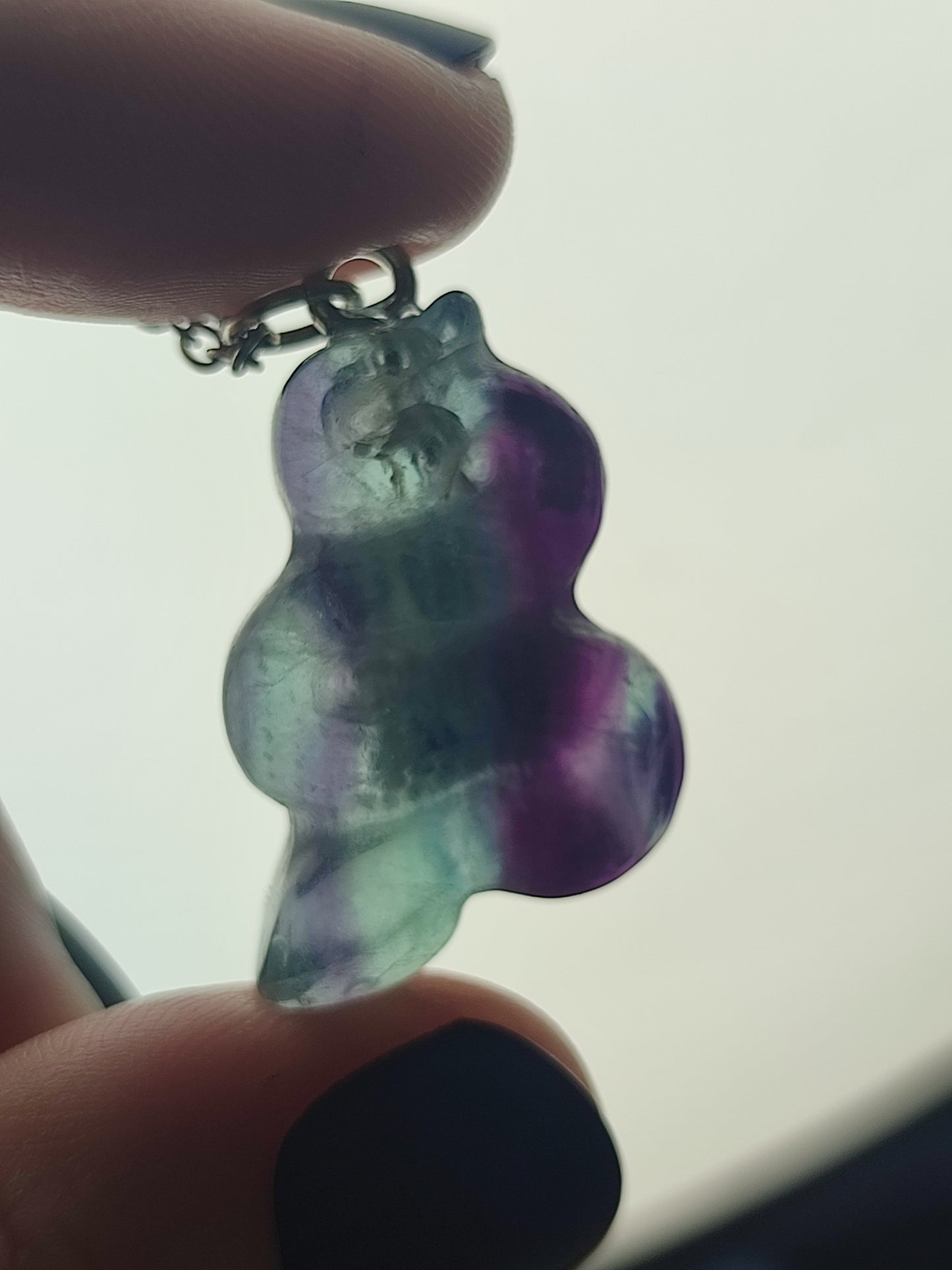 Colgante acero con serpiente fluorita - varias