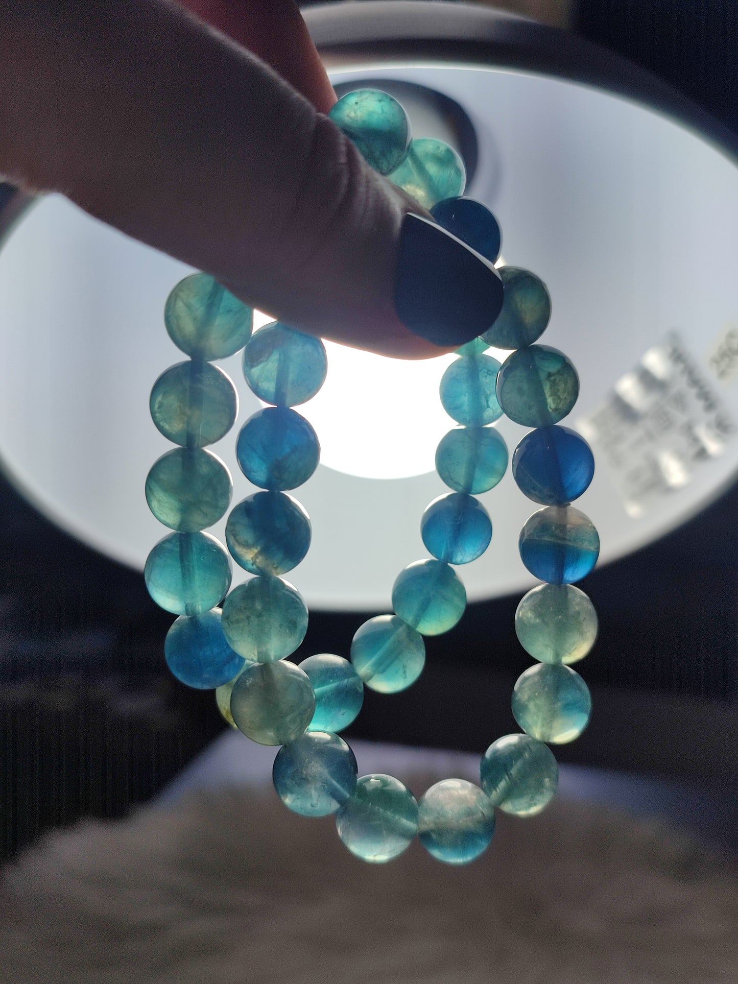 Pulsera elástica esferas de flúorita 10 mm