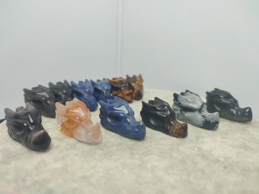 Mini cabeza dragón - Varios minerales