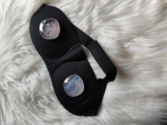 Antifaz Negro Para Meditación Con Cuarzos Rodados