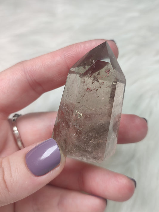 Punta cuarzo jardín ahumado 82