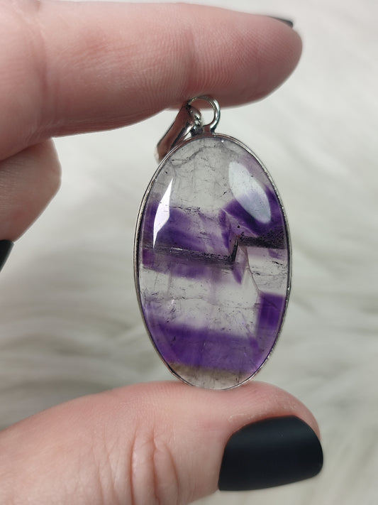 Colgante baño de plata amatista n°32