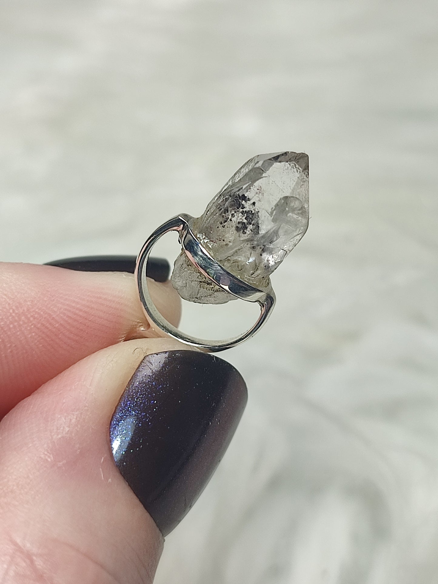 Colgante plata de ley 925 con cuarzo fantasma rojo - n°103