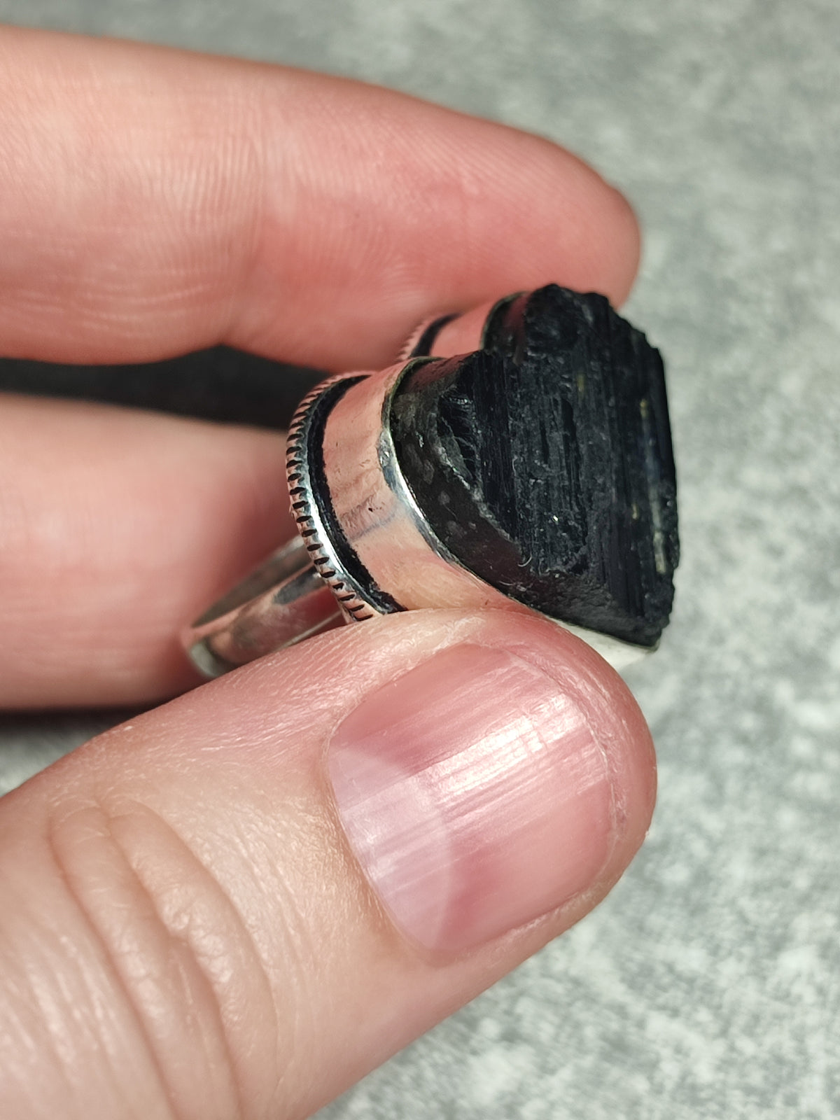 Anillo baño de plata con turmalina ref.20