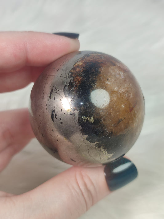 Esfera cuarzo sanador con pirita 271 gramos - n° 36