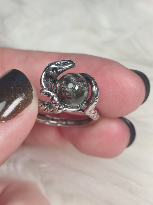 Anillo bisutería con cuarzo jardín modelo serpiente - n° 27